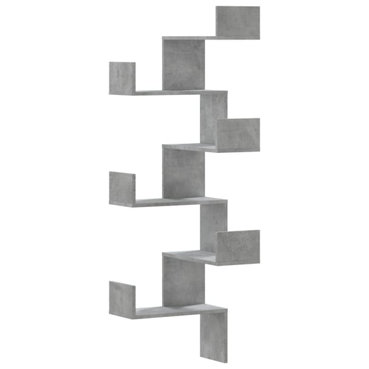 Wall Corner Shelf Concrete Grey 45x45x147 cm Engineered Wood Wall Corner Shelf Concrete Grey 45x45x147 cm Engineered Wood
