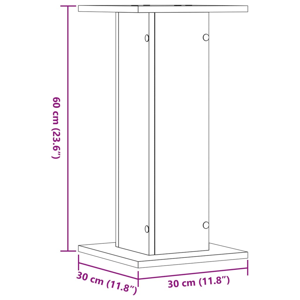 Speaker Stands 2 pcs Old Wood 30x30x60 cm Engineered Wood