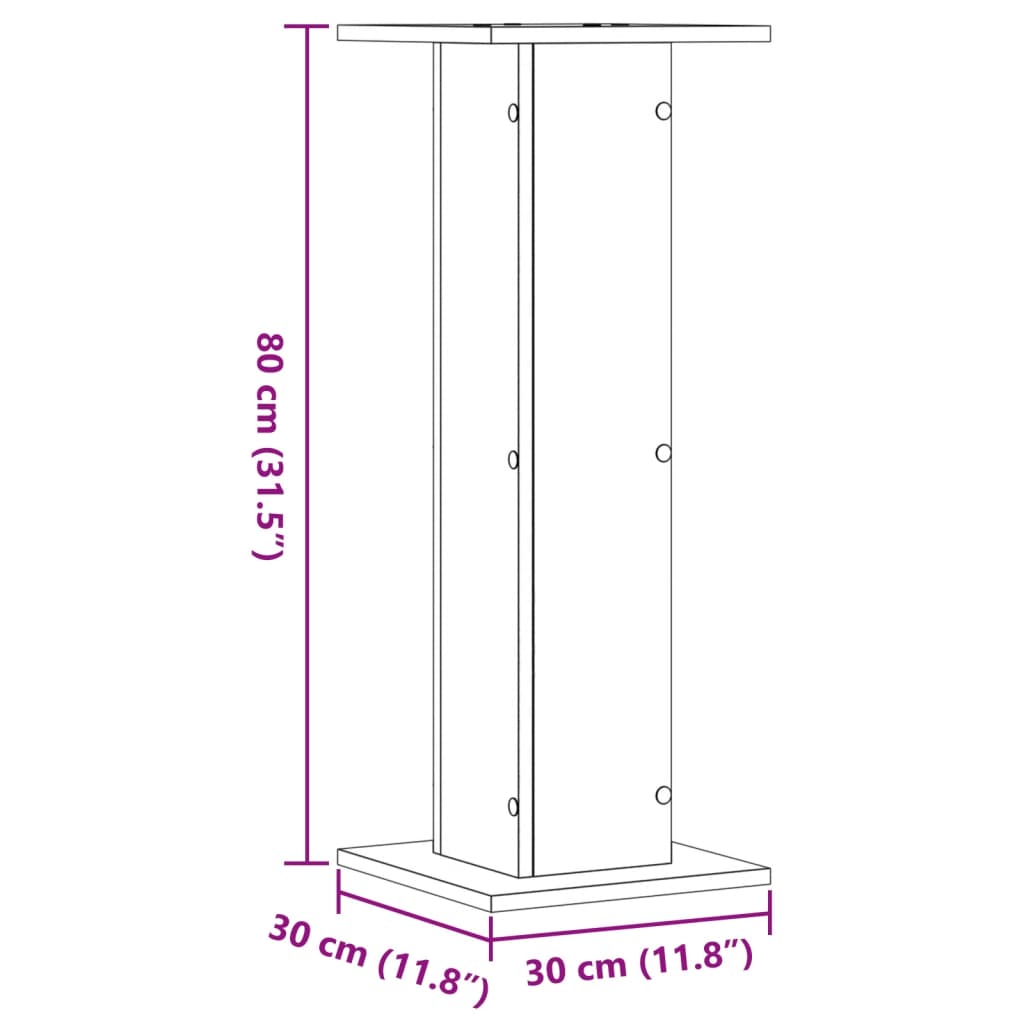 Speaker Stands 2 pcs Old Wood 30x30x80 cm Engineered Wood