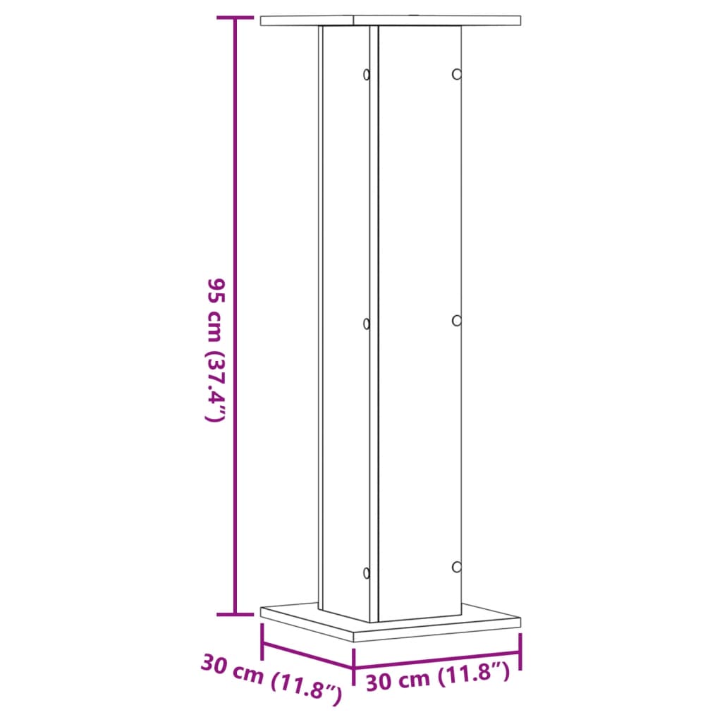 Speaker Stands 2 pcs Old Wood 30x30x95 cm Engineered Wood