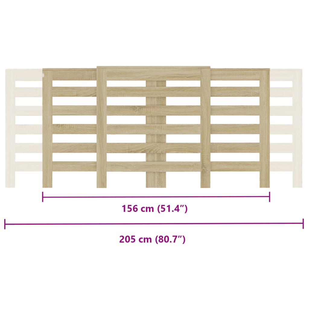 Radiator Cover Sonoma Oak 205 x 21.5 x 83.5 cm Engineered Wood