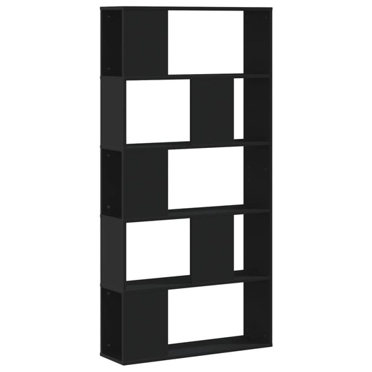 Bookcase 5-Tier Black 80,5x23,5x162,5 cm Engineered Wood Bookcase 5-Tier Black 80,5x23,5x162,5 cm Engineered Wood