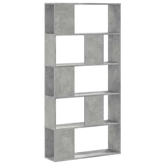 Bookcase 5-Tier Concrete Grey 80,5x23,5x162,5 cm Engineered Wood Bookcase 5-Tier Concrete Grey 80,5x23,5x162,5 cm Engineered Wood