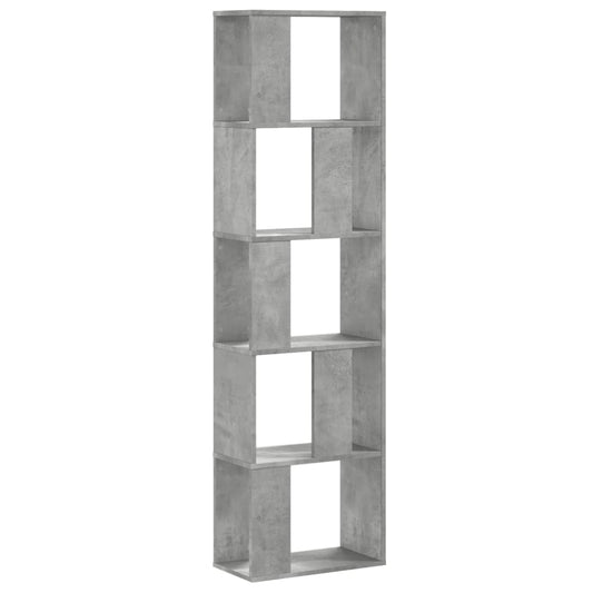 Bookcase 5-Tier Concrete Grey 45x23.5x162.5 cm Engineered Wood Bookcase 5-Tier Concrete Grey 45x23.5x162.5 cm Engineered Wood