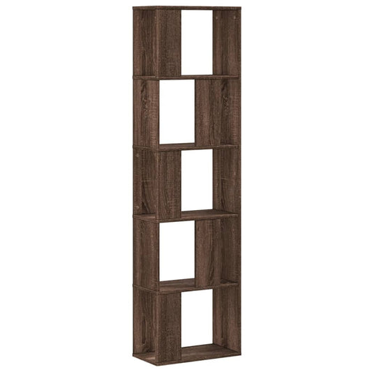Bookcase 5-Tier Brown Oak 45x23.5x162.5 cm Engineered Wood Bookcase 5-Tier Brown Oak 45x23.5x162.5 cm Engineered Wood