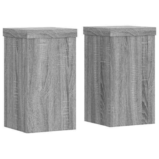 Plant Stands 2 pcs Grey Sonoma 10x10x18 cm Engineered Wood Plant Stands 2 pcs Grey Sonoma 10x10x18 cm Engineered Wood