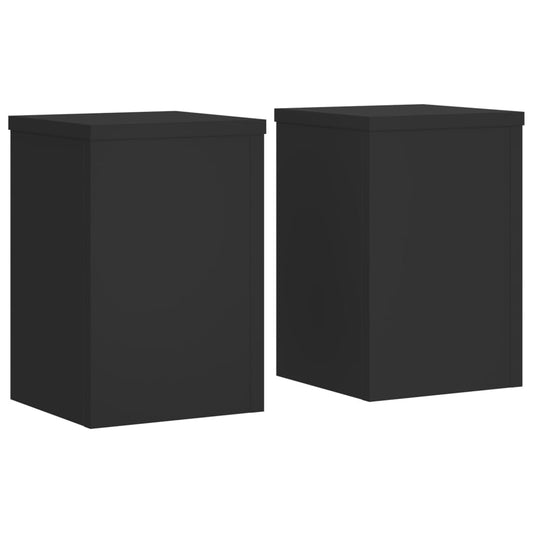 Plant Stands 2 pcs Black 20x20x30 cm Engineered Wood Plant Stands 2 pcs Black 20x20x30 cm Engineered Wood