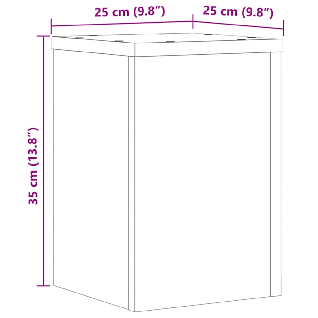 Plant Stands 2 pcs Artisan Oak 25x25x35 cm Engineered Wood