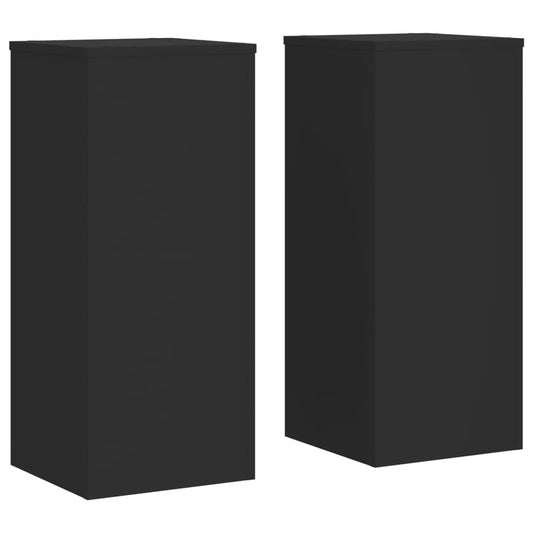 Plant Stands 2 pcs Black 30x30x70 cm Engineered wood Plant Stands 2 pcs Black 30x30x70 cm Engineered wood