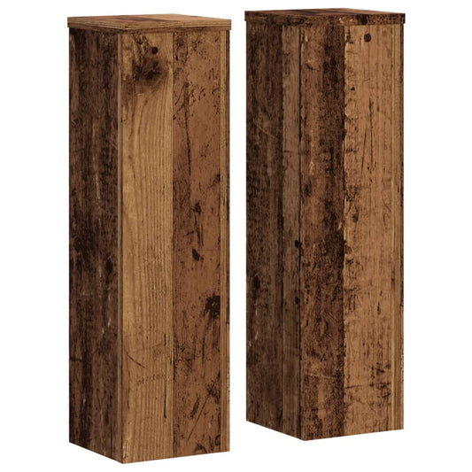 Plant Stand 2pcs Old Wood 17x17x60 cm Engineered Wood Plant Stand 2pcs Old Wood 17x17x60 cm Engineered Wood