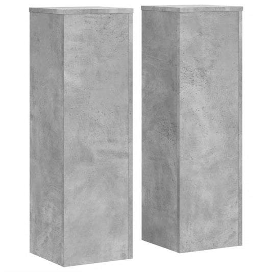 Plant Stand 2pcs Concrete Grey 25x25x80 cm Engineered Wood Plant Stand 2pcs Concrete Grey 25x25x80 cm Engineered Wood