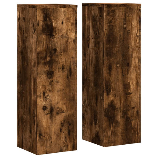 Plant Stand 2 pcs Smoked Oak Engineered Wood Plant Stand 2 pcs Smoked Oak Engineered Wood