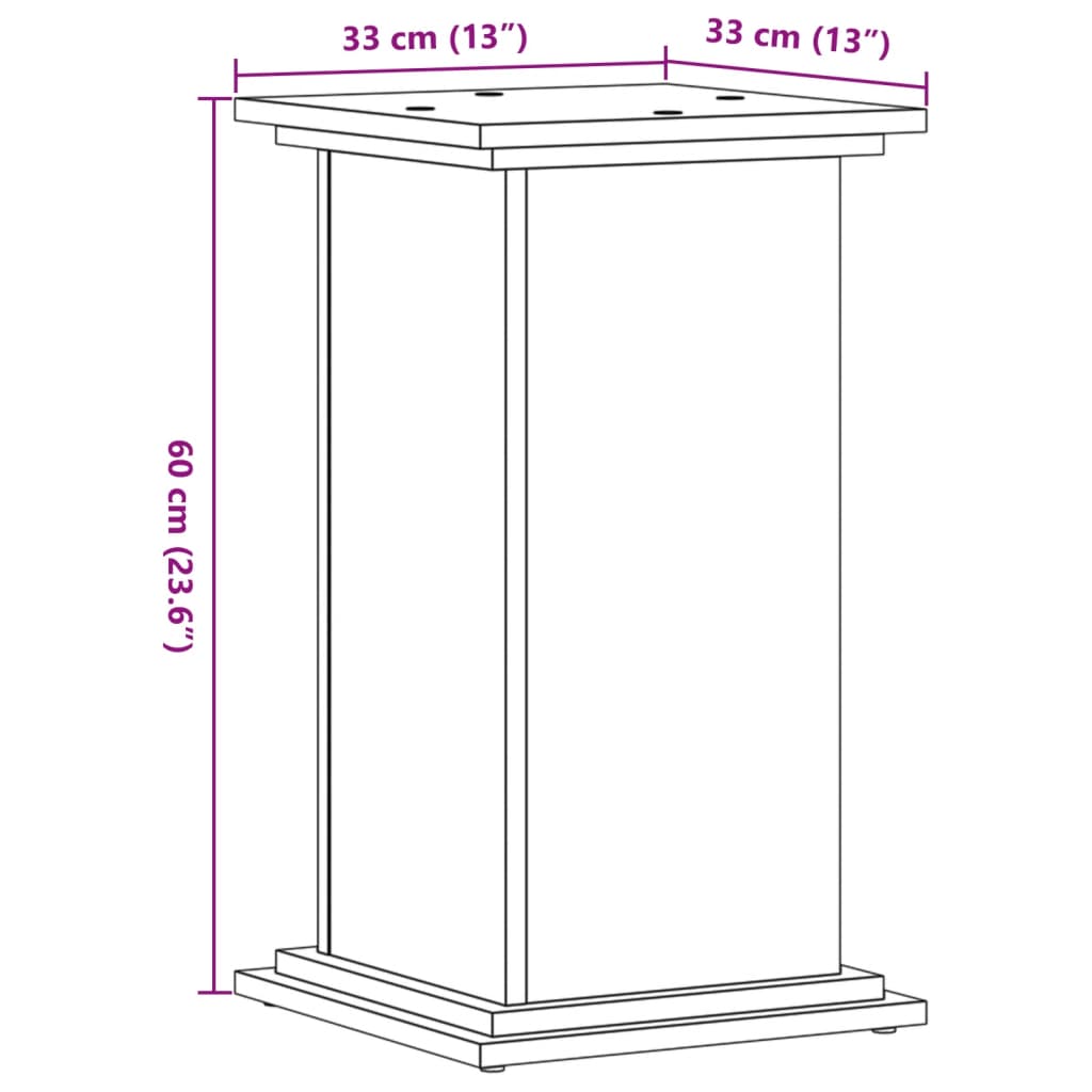 Plant Stand Smoked Oak 33 x 33 x 60 cm Engineered wood