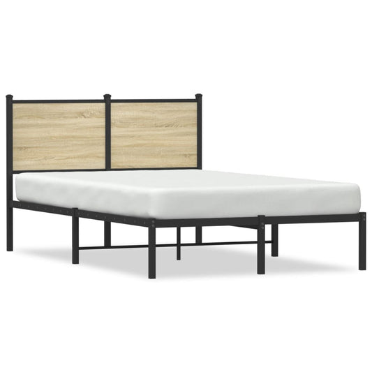 Metal Bed Frame without Mattress Sonoma Oak 120x200 cm Metal Bed Frame without Mattress Sonoma Oak 120x200 cm