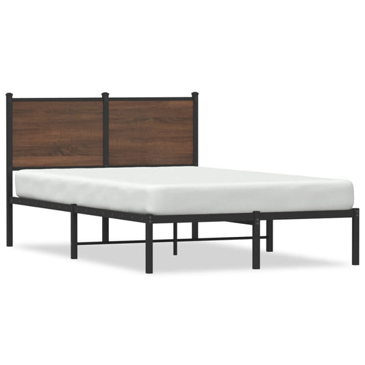 Metal Bed Frame without Mattress Brown Oak 120x200 cm Metal Bed Frame without Mattress Brown Oak 120x200 cm