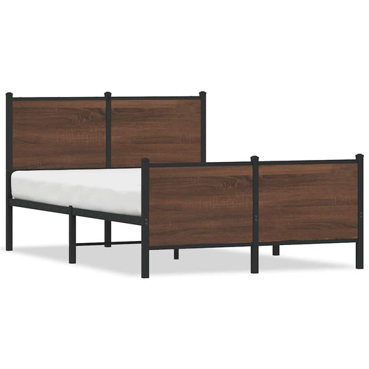 Metal Bed Frame without Mattress Brown Oak 120x200 cm Metal Bed Frame without Mattress Brown Oak 120x200 cm
