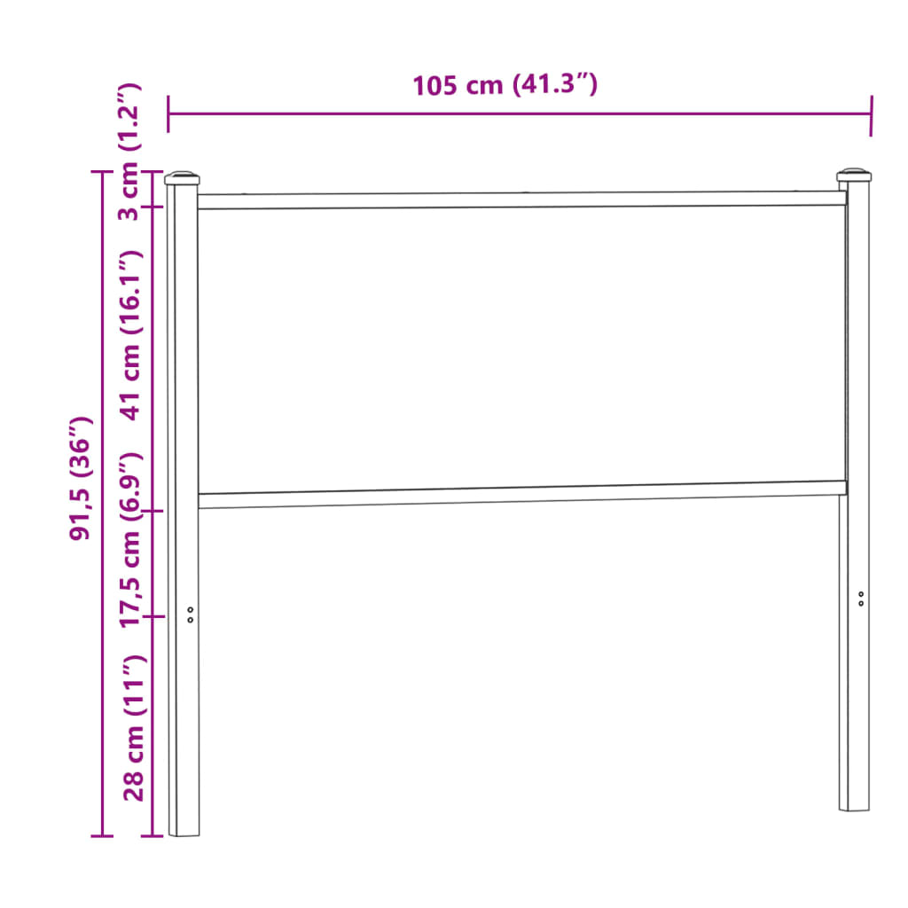 Replace Headboard Brown Oak 100 cm Engineered Wood and Steel