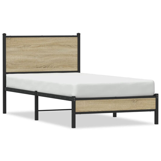 Metal Bed Frame without Mattress Sonoma Oak 80x200 cm Metal Bed Frame without Mattress Sonoma Oak 80x200 cm