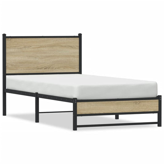 Metal Bed Frame without Mattress Sonoma Oak 80x200 cm Metal Bed Frame without Mattress Sonoma Oak 80x200 cm