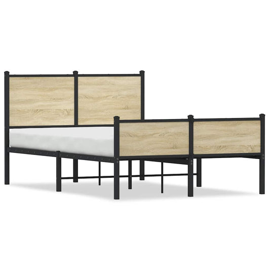 Metal Bed Frame without Mattress Sonoma Oak 120x200 cm Metal Bed Frame without Mattress Sonoma Oak 120x200 cm