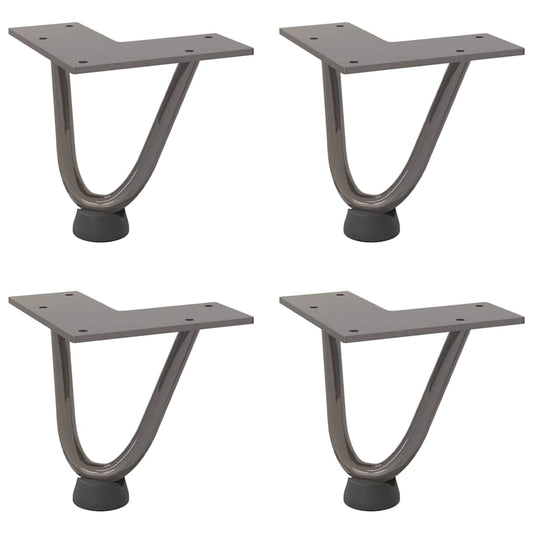 Hairpin Legs for Coffee Table 4 pcs Natural Steel 10 cm Solid Steel Hairpin Legs for Coffee Table 4 pcs Natural Steel 10 cm Solid Steel