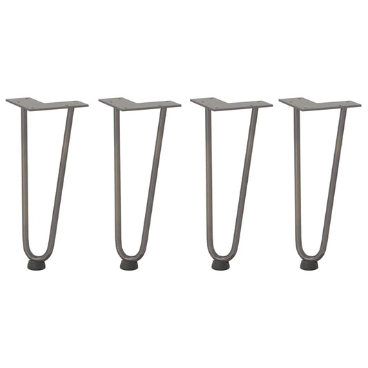 Hairpin Legs for Coffee Table 4 pcs Natural Steel 30 cm Solid Steel Hairpin Legs for Coffee Table 4 pcs Natural Steel 30 cm Solid Steel