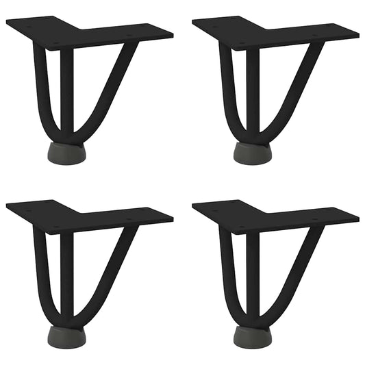 Hairpin Legs for Coffee Table 4 pcs Black 10 cm Solid Steel Hairpin Legs for Coffee Table 4 pcs Black 10 cm Solid Steel