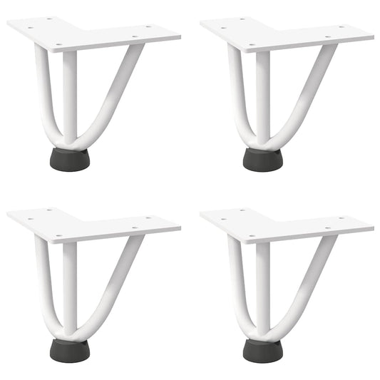 Hairpin Legs for Coffee Table 4 pcs White 10 cm Solid Steel Hairpin Legs for Coffee Table 4 pcs White 10 cm Solid Steel