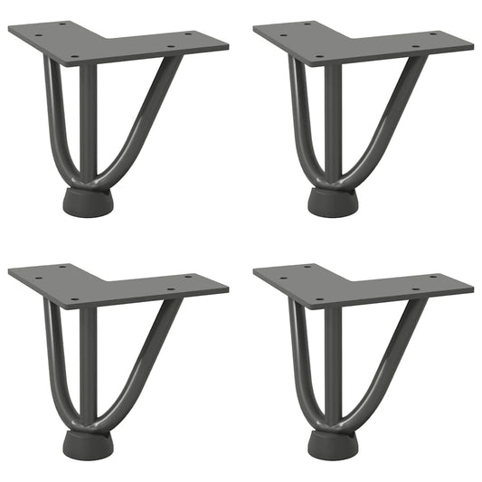 Hairpin Legs for Coffee Table 4 pcs Anthracite 10 cm Solid Steel Hairpin Legs for Coffee Table 4 pcs Anthracite 10 cm Solid Steel