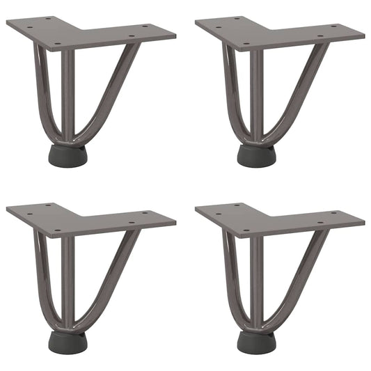 Hairpin Legs for Coffee Table 4 pcs Natural Steel 10 cm Solid Steel Hairpin Legs for Coffee Table 4 pcs Natural Steel 10 cm Solid Steel