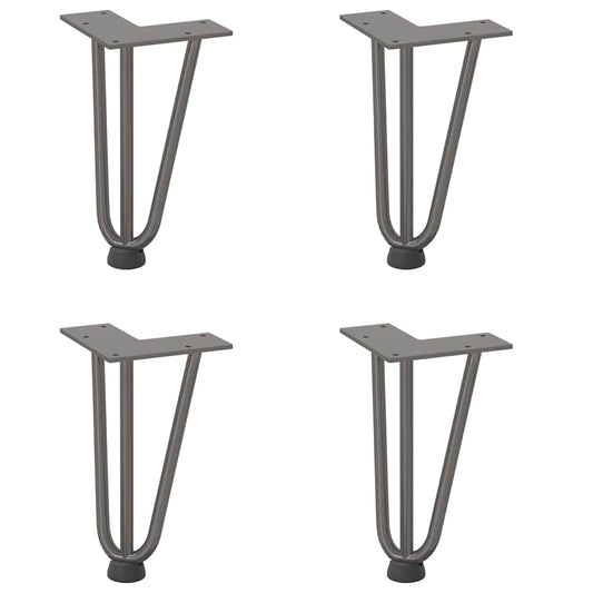 Hairpin Legs for Coffee Table 4 pcs Natural Steel 20 cm Solid Steel Hairpin Legs for Coffee Table 4 pcs Natural Steel 20 cm Solid Steel