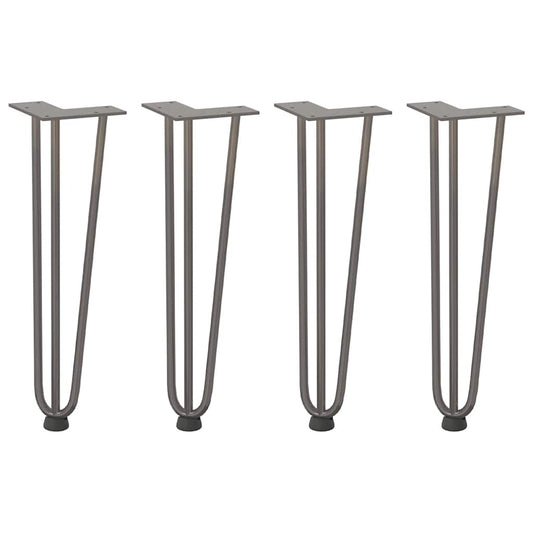 Hairpin Legs for Coffee Table 4 pcs Natural Steel 42 cm Solid Steel Hairpin Legs for Coffee Table 4 pcs Natural Steel 42 cm Solid Steel