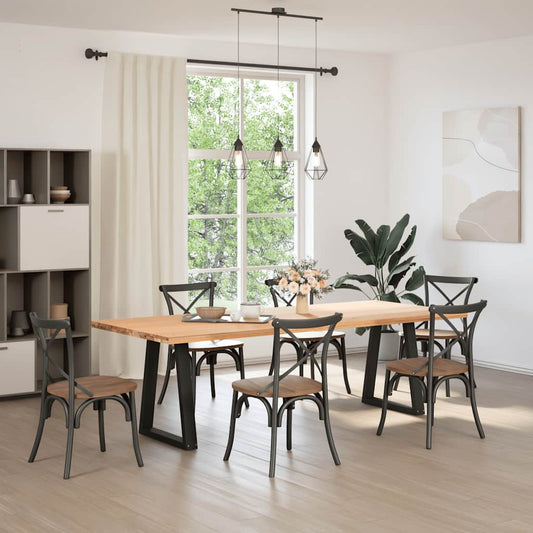 Dining Table Legs V-Shape 2 pcs Black 60x(72-73.3) cm Steel Dining Table Legs V-Shape 2 pcs Black 60x(72-73.3) cm Steel