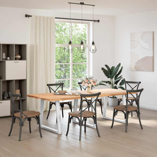 Dining Table Legs V-Shape 3 pcs White 70x(72-73.3) cm Steel Dining Table Legs V-Shape 3 pcs White 70x(72-73.3) cm Steel