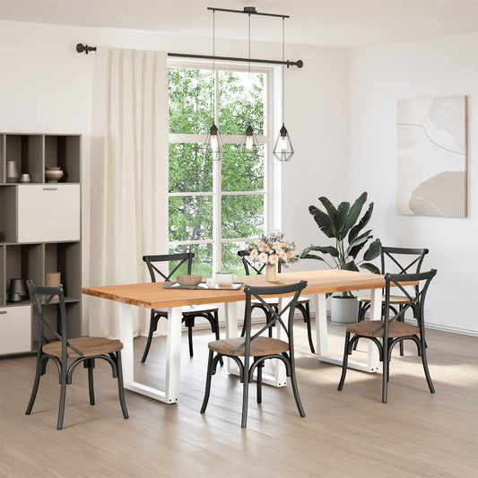 Dining Table Legs V-Shape 3 pcs White 90x(72-73.3) cm Steel Dining Table Legs V-Shape 3 pcs White 90x(72-73.3) cm Steel