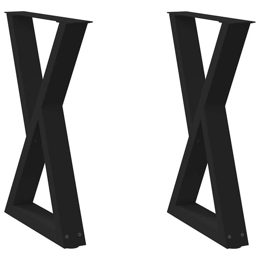 Dining Table Legs 2 pcs Black 60x(72-73.3) cm Steel Dining Table Legs 2 pcs Black 60x(72-73.3) cm Steel
