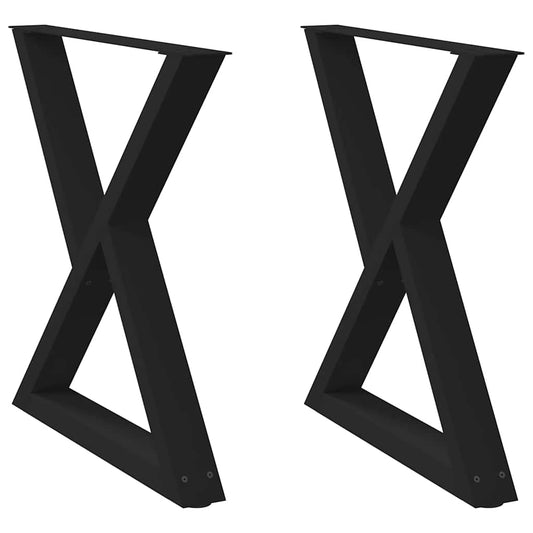 Dining Table Legs 2 pcs Black 80x(72-73.3) cm Steel Dining Table Legs 2 pcs Black 80x(72-73.3) cm Steel
