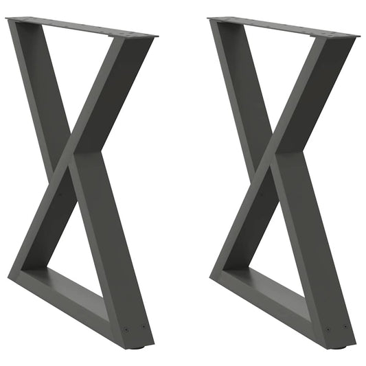 Dining Table Legs 2 pcs Anthracite 80x(72-73.3) cm Steel Dining Table Legs 2 pcs Anthracite 80x(72-73.3) cm Steel