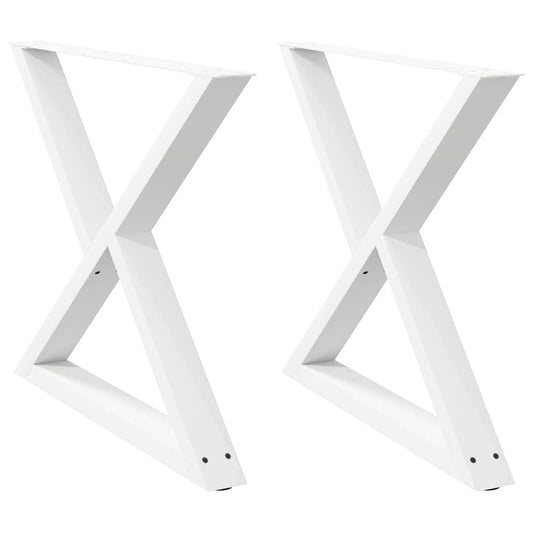 Dining Table Legs 2 pcs White 90x(72-73.3) cm Steel Dining Table Legs 2 pcs White 90x(72-73.3) cm Steel