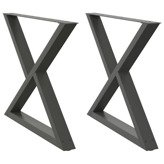 Dining Table Legs 2 pcs Anthracite 90x(72-73.3) cm Steel Dining Table Legs 2 pcs Anthracite 90x(72-73.3) cm Steel