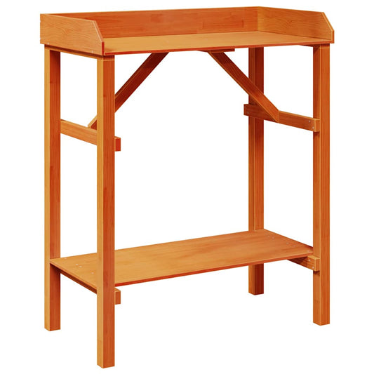 Potting Table with Shelf Brown 75 x 40 x 90 cm Solid Pine Wood Potting Table with Shelf Brown 75 x 40 x 90 cm Solid Pine Wood