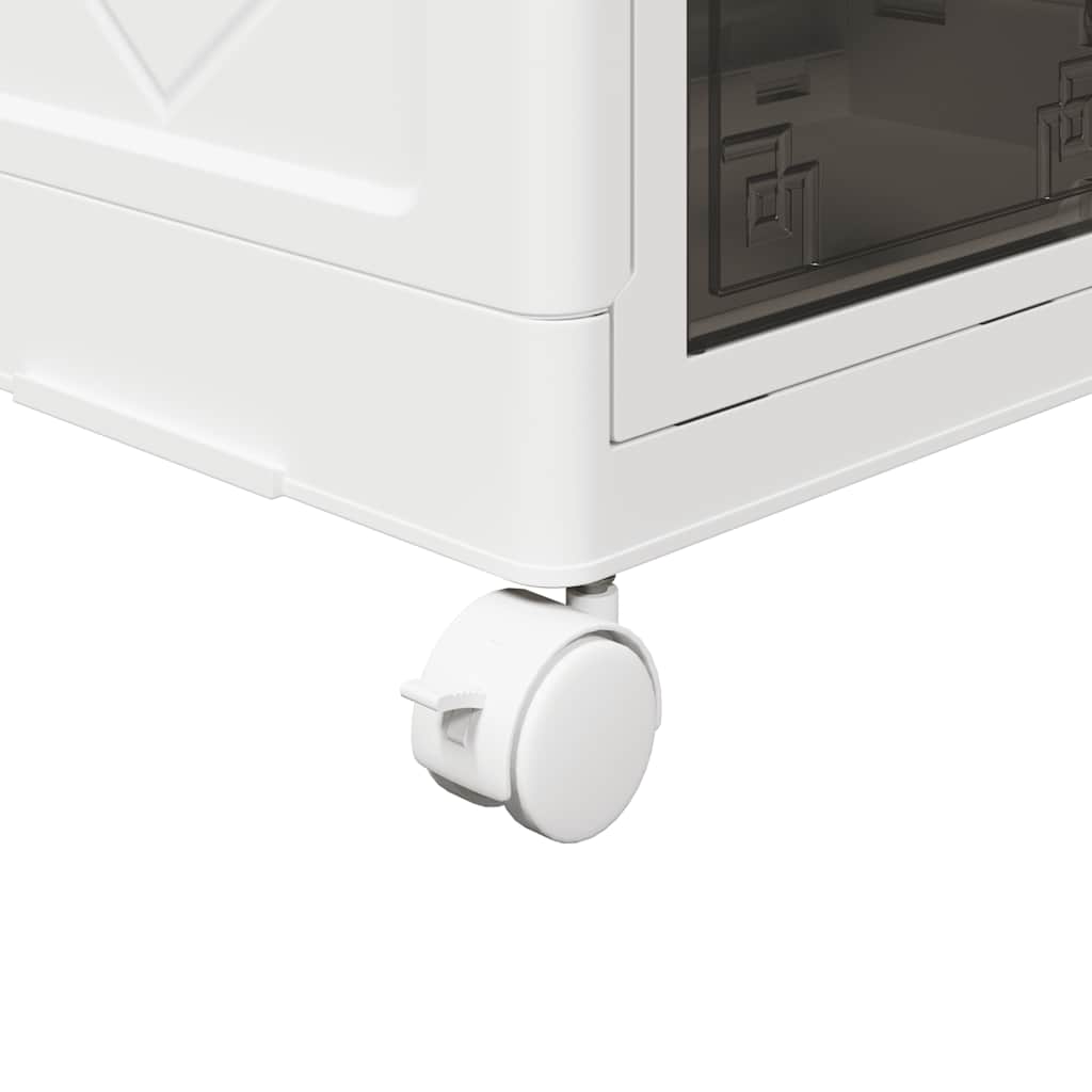 Stackable Storage Box with Wheels 4-Tier 28 L 48x29,5x112,5 cm