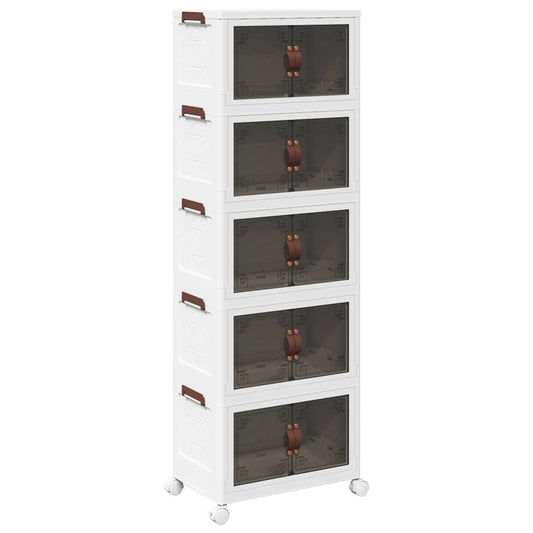 Stackable Storage Box with Wheels 5-Tier 28 L 48,5x29,5x139 cm Stackable Storage Box with Wheels 5-Tier 28 L 48,5x29,5x139 cm