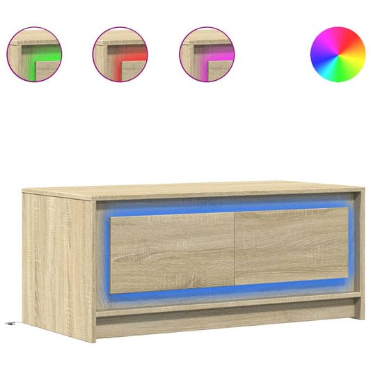 Coffee Table with LED Lights Sonoma Oak Engineered Wood Coffee Table with LED Lights Sonoma Oak Engineered Wood