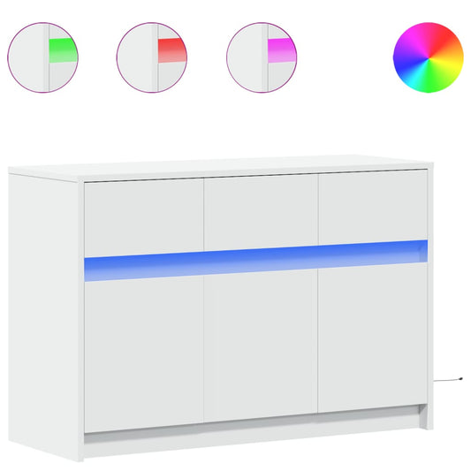 TV Cabinet with LED White 91x34x61 cm Engineered Wood TV Cabinet with LED White 91x34x61 cm Engineered Wood