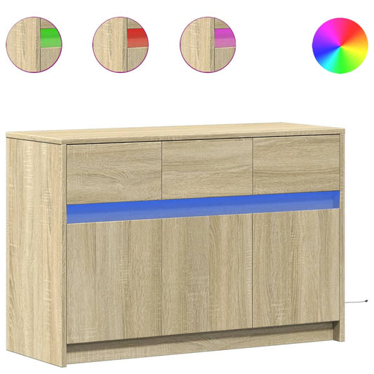 TV Cabinet with LED Sonoma Oak 91x34x61 cm Engineered Wood TV Cabinet with LED Sonoma Oak 91x34x61 cm Engineered Wood