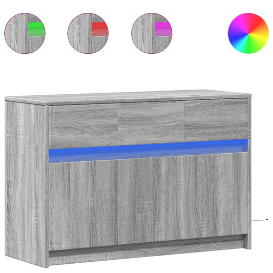 TV Cabinet with LED Grey Sonoma 91x34x61 cm Engineered Wood TV Cabinet with LED Grey Sonoma 91x34x61 cm Engineered Wood