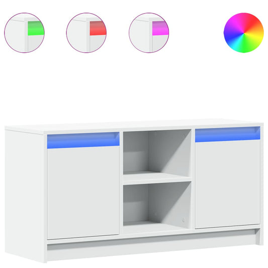 TV Cabinet with LED White 100x34x50 cm Engineered Wood TV Cabinet with LED White 100x34x50 cm Engineered Wood