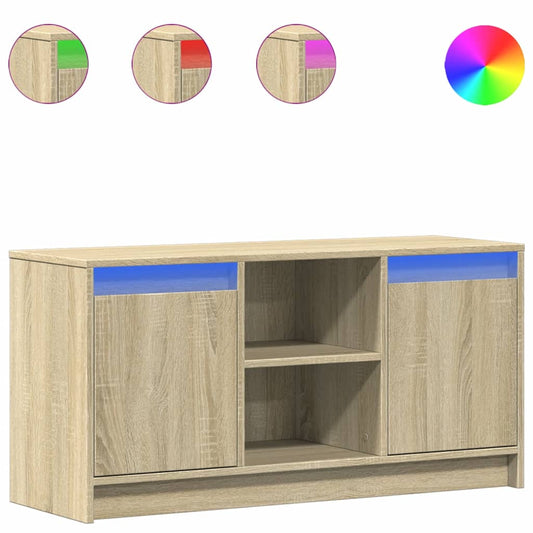 TV Cabinet with LED Sonoma Oak 100x34x50 cm Engineered Wood TV Cabinet with LED Sonoma Oak 100x34x50 cm Engineered Wood