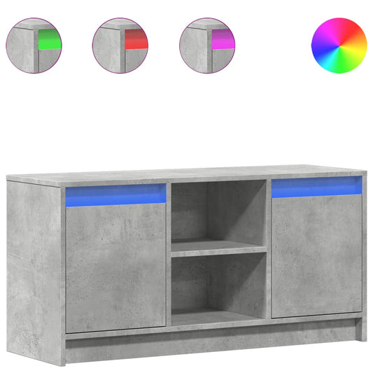 TV Cabinet with LED Concrete Grey 100x34x50 cm Engineered Wood TV Cabinet with LED Concrete Grey 100x34x50 cm Engineered Wood